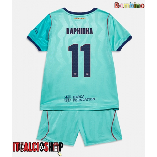 Barcelona Raphinha Belloli #11 Terza Maglia Bambino 2026-27 Manica Corta (+ Pantaloni corti)